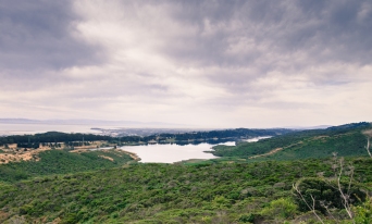 Originally a natural pond, the San Andreas Reservoir is one of three lakes of the Crystal Springs and is lays directly on the San Andreas Fault. From Sweeny Ridge on a clear day, the reservoir, the Bay and habitants of the peninsula are visible.